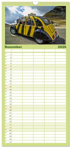 Produktbild: Familienplaner 2026 - Citro&euml;n 2CV - die Ente mit 5 Spalten (Wandkalender, 21 x 45 cm) CALVENDO
