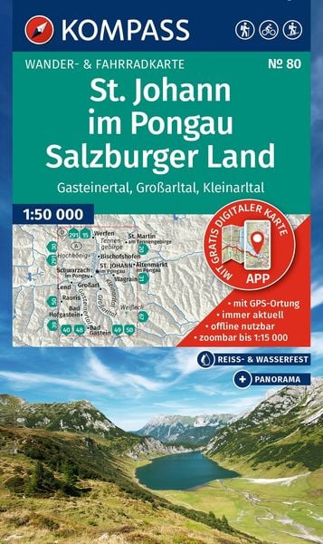 Produktbild: KOMPASS Wanderkarte 80 St. Johann im Pongau, Salzburger Land 1:50.000