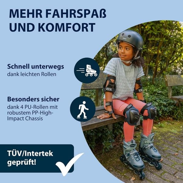 Produktbild: HUDORA 28248 - Inline Skates, Leon 2.0 ocean, Gr. 33-36