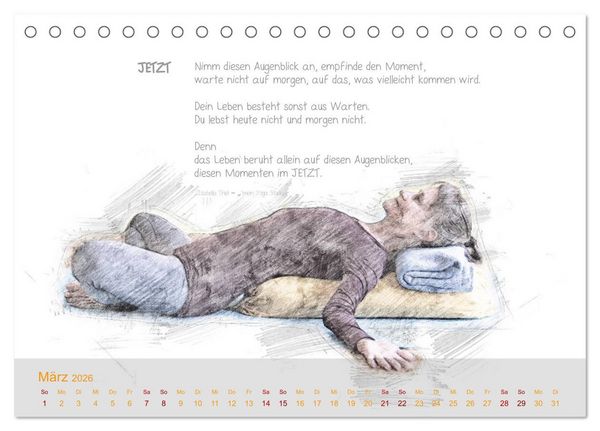 Produktbild: YOGA Inspirationen mit Texten zum Nachdenken (Tischkalender 2026 DIN A5 quer), CALVENDO Monatskalender