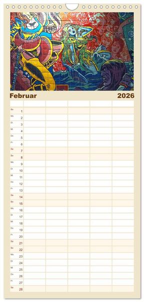 Produktbild: Familienplaner 2026 - Azulejos - Portugals beliebte Kachel Kunst mit 5 Spalten (Wandkalender, 21 x 45 cm) CALVENDO