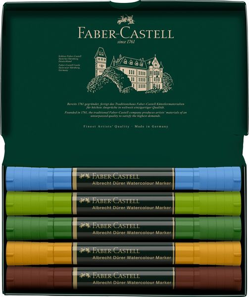 Produktbild: Faber-Castell Aquarellmarker Albrecht Dürer 5er Etui Plein Air