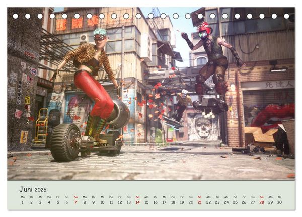 Produktbild: Science Fiction Cyberpunk (Tischkalender 2026 DIN A5 quer), CALVENDO Monatskalender