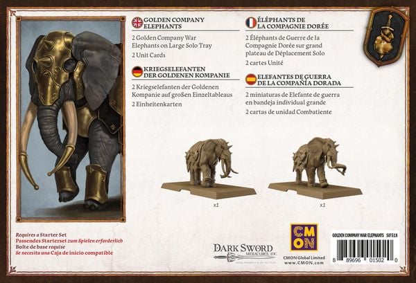 Produktbild: Song of Ice & Fire - Golden Company War Elephants (Kriegselefanten der Goldenen Kompanie) DE/EN/ES/FR
