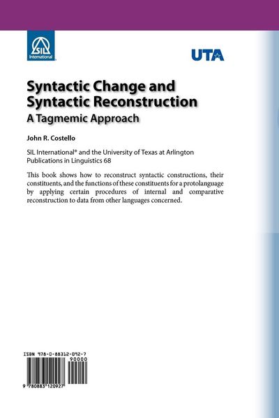 Produktbild: Syntactic Change and Syntactic Reconstruction
