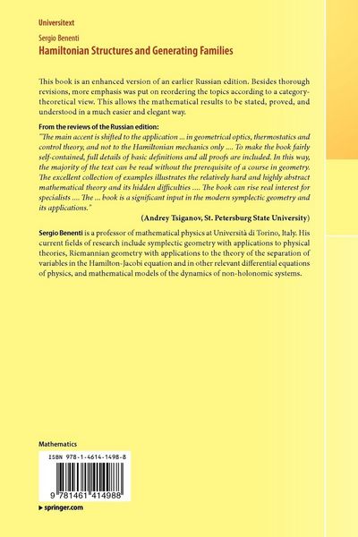 Produktbild: Hamiltonian Structures and Generating Families