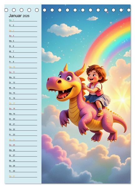Produktbild: Traumreise ins Abenteuerland - Planer f&uuml;r Kinder (Tischkalender 2026 DIN A5 hoch), CALVENDO Monatskalender