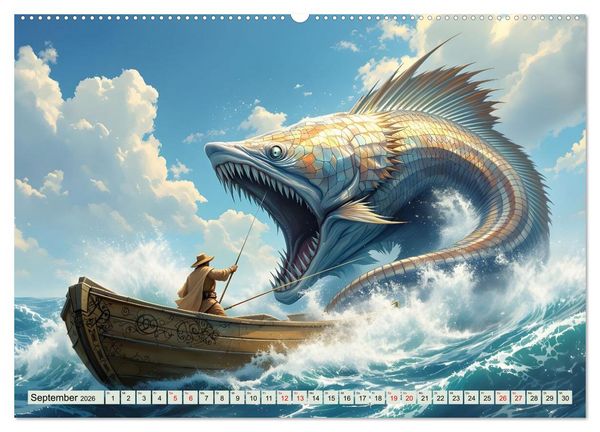 Produktbild: Die unbezwingbaren Fische (hochwertiger Premium Wandkalender 2026 DIN A2 quer), Kunstdruck in Hochglanz