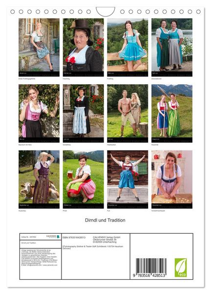 Produktbild: Dirndl und Tradition (Wandkalender 2026 DIN A4 hoch), CALVENDO Monatskalender