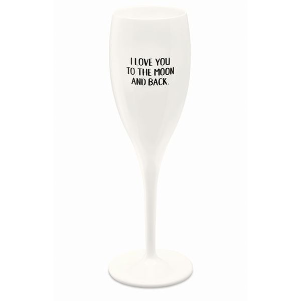 Koziol Sektglas 100 ml mit Druck CHEERS No. 1 LOVE YOU TO THE MOON