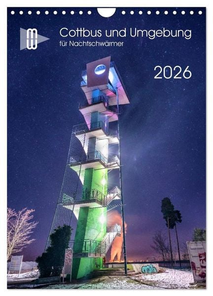 Cottbus und Umgebung für Nachtschwärmer (Wandkalender 2026 DIN A4 hoch), CALVENDO Monatskalender