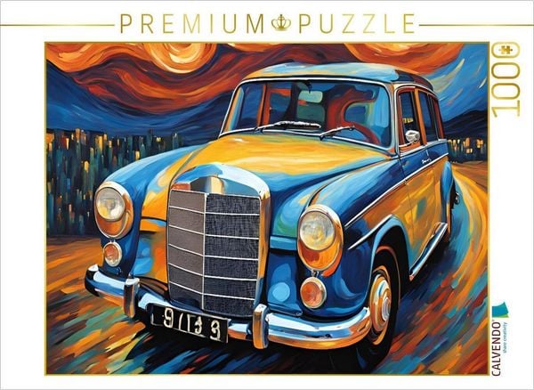 CALVENDO Puzzle Oldtimer im Stil von van Gogh | 1000 Teile Lege-Größe 64x48cm Foto-Puzzle für glückliche Stunden
