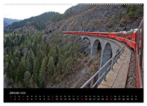 Produktbild: Schweizer Eisenbahn (hochwertiger Premium Wandkalender 2026 DIN A2 quer), Kunstdruck in Hochglanz