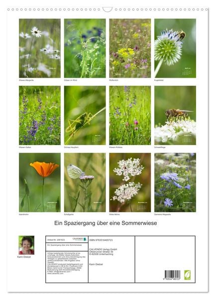 Produktbild: Ein Spaziergang &uuml;ber eine Sommerwiese (Wandkalender 2026 DIN A2 hoch), CALVENDO Monatskalender