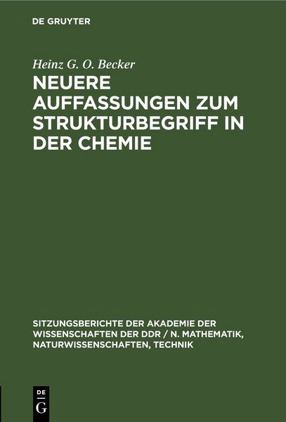 Produktbild: Neuere Auffassungen zum Strukturbegriff in der Chemie