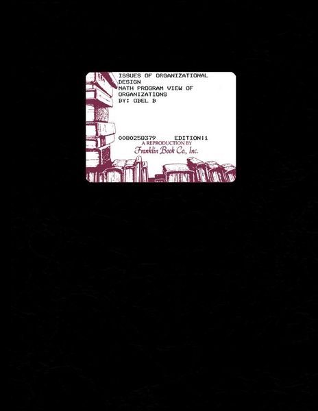 Produktbild: Issues of Organizational Design