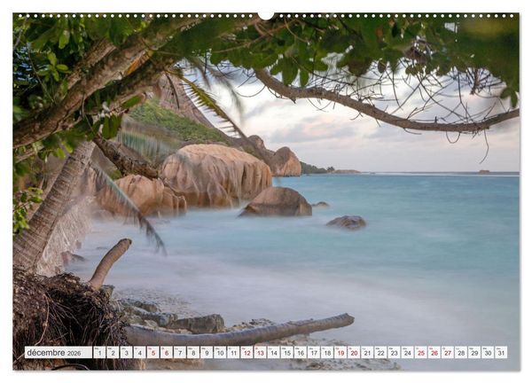 Produktbild: Seychelles - Des &icirc;les de r&ecirc;ve dans l'oc&eacute;an Indien (Calendrier mural 2026 DIN A2 vertical) calendrier de bureau