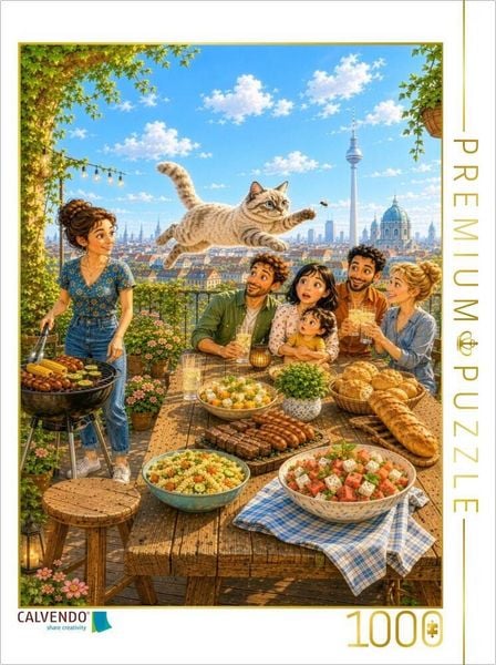 CALVENDO Puzzle Katzen haben Personal? Von wegen! | 1000 Teile Lege-Größe 64 × 48 cm Foto-Puzzle für glückliche Stunden