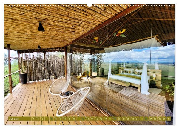 Produktbild: Im Einklang mit der Natur - Soroi Lions Bluff Lodge Kenia (hochwertiger Premium Wandkalender 2026 DIN A2 quer), Kunstdruck in Hochglanz
