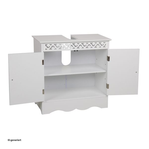 Produktbild: HTI-Living Waschbeckenunterschrank Wei&szlig; Landhausstil f&uuml;r Bad und G&auml;ste-WC
