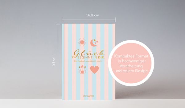 Produktbild: Das Tagebuch das gl&uuml;cklich macht (Special Edition): 6 Minuten am Tag f&uuml;r mehr Gl&uuml;ck, Positivit&auml;t, Dankbarkeit und Erfolg. Dankbarkeitstagebuch zum Ausf&uuml;llen f&uuml;r jeden Tag. 6 Minuten Tagebuch f&uuml;r mehr Achtsamkeit. 12 Wochen Tagebuch in rosa/blau