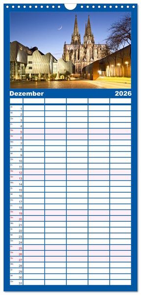 Produktbild: Familienplaner 2026 - Welterbe - Kultur und Natur in Deutschland mit 5 Spalten (Wandkalender, 21 x 45 cm) CALVENDO