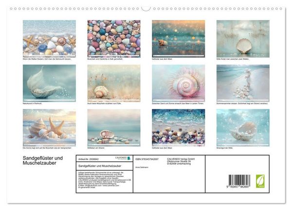 Produktbild: Sandgefl&uuml;ster und Muschelzauber (hochwertiger Premium Wandkalender 2026 DIN A2 quer), Kunstdruck in Hochglanz