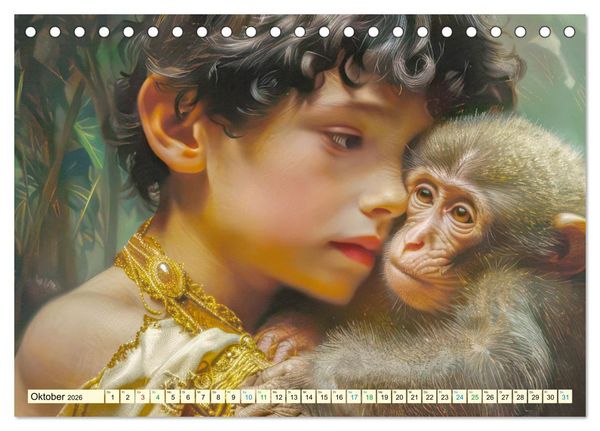 Produktbild: Tierliebe - In exotischer Umgebung (Tischkalender 2026 DIN A5 quer), CALVENDO Monatskalender