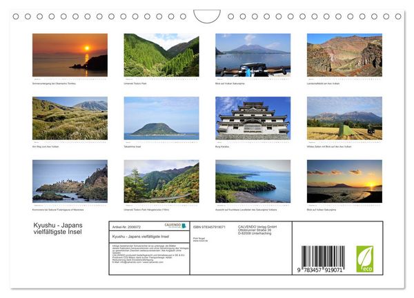 Produktbild: Kyushu - Japans vielf&auml;ltigste Insel (Wandkalender 2026 DIN A4 quer), CALVENDO Monatskalender