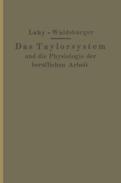 Produktbild: Taylorsystem und Physiologie der beruflichen Arbeit