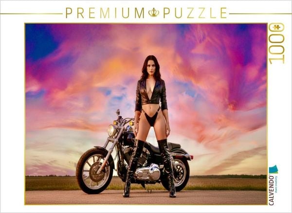CALVENDO Puzzle Ein Motiv aus dem Kalender Sexy Biker Beauties | 1000 Teile Lege-Größe 64x48cm Foto-Puzzle für glückliche Stunden
