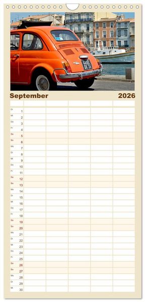 Produktbild: Familienplaner 2026 - Autos, die wir liebten mit 5 Spalten (Wandkalender, 21 x 45 cm) CALVENDO