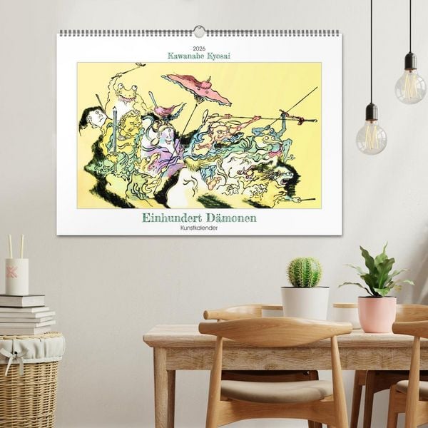 Produktbild: Kawanabe Kyosai - Einhundert D&auml;monen Kunstkalender (Wandkalender 2026 DIN A2 quer), CALVENDO Monatskalender