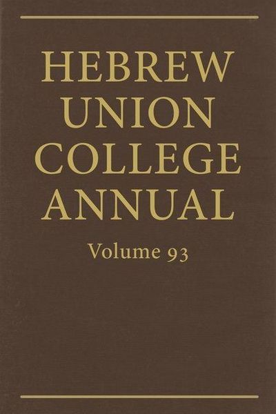 Produktbild: Hebrew Union College Annual Vol. 93 (2022)