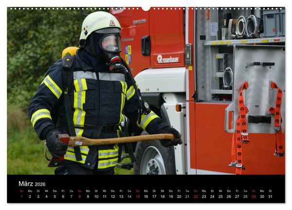 Produktbild: FEUERWEHR IM EINSATZ (Wandkalender 2026 DIN A2 quer), CALVENDO Monatskalender