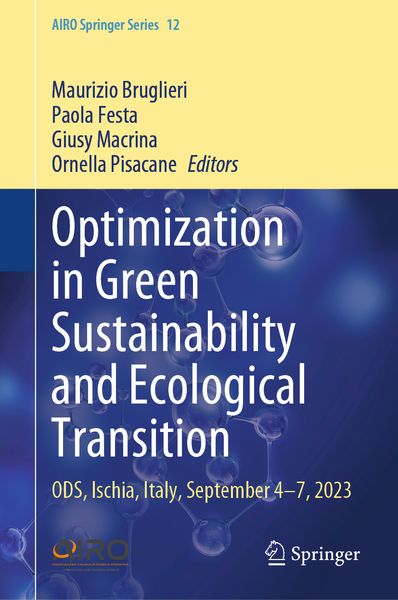Produktbild: Optimization in Green Sustainability and Ecological Transition