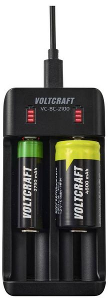Produktbild: VOLTCRAFT VC-BC-2100 Rundzellen-Ladeger&auml;t NiMH, LiIon Mignon (AA), Micro (AAA), Mini (AAAA), Baby (C), 26700, 26650, 22650, 25500