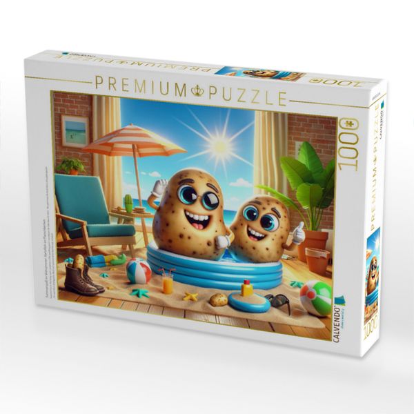 Produktbild: CALVENDO Puzzle Sommerspa&szlig; im Wohnzimmer: Kartoffeln im Planschbecken | 1000 Teile Lege-Gr&ouml;&szlig;e 64x48cm Foto-Puzzle f&uuml;r gl&uuml;ckliche Stunden