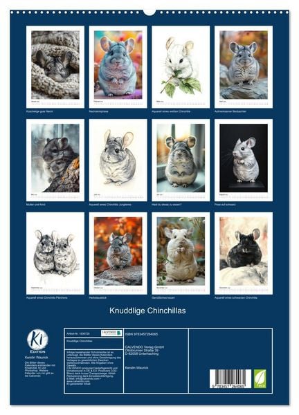 Produktbild: Waurick, K: Knuddlige Chinchillas (hochwertiger Premium Wand