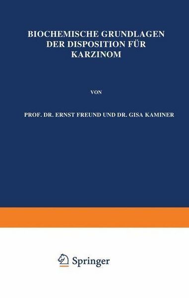 Produktbild: Biochemische Grundlagen der Disposition f&uuml;r Karzinom