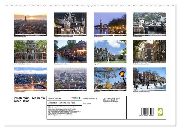 Produktbild: Amsterdam - Momente einer Reise (hochwertiger Premium Wandkalender 2027 DIN A2 quer), Kunstdruck in Hochglanz