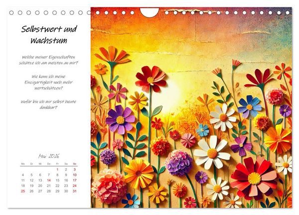 Produktbild: Dein Jahr der St&auml;rke - Reflexionskalender f&uuml;r mehr Selbstbewusstsein (Wandkalender 2026 DIN A4 quer), CALVENDO Monatskalender