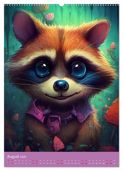 Produktbild: Tierisch gute Illustrationen wie aus einer anderen Welt (hochwertiger Premium Wandkalender 2026 DIN A2 hoch), Kunstdruck in Hochglanz