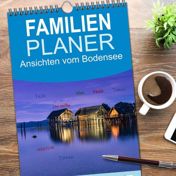 Produktbild: Familienplaner 2026 - Ansichten vom Bodensee mit 5 Spalten (Wandkalender, 21 x 45 cm) CALVENDO