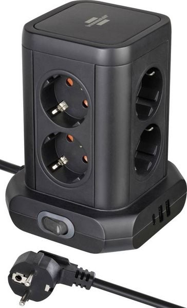 Produktbild: Brennenstuhl 1153560010 Steckdosenturm Schwarz Schutzkontakt 1St.