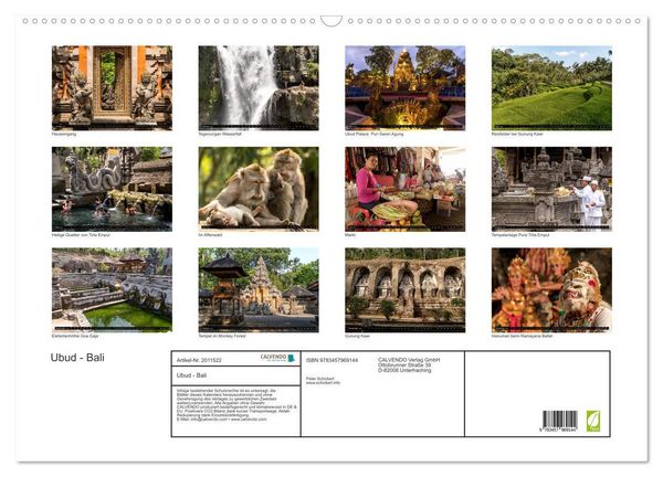 Produktbild: Ubud - Bali (Wandkalender 2026 DIN A2 quer), CALVENDO Monatskalender