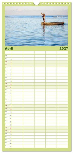 Produktbild: Familienplaner 2027 - Trauminseln der Welt - Mauritius mit 5 Spalten (Wandkalender, 21 x 45 cm) CALVENDO
