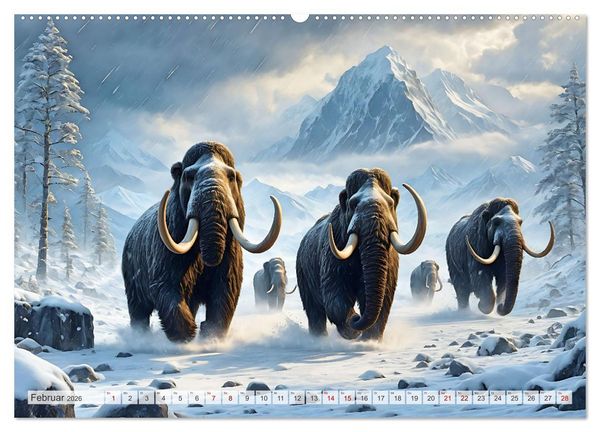 Produktbild: Im urzeitlichen Reich des Mammuts (hochwertiger Premium Wandkalender 2026 DIN A2 quer), Kunstdruck in Hochglanz