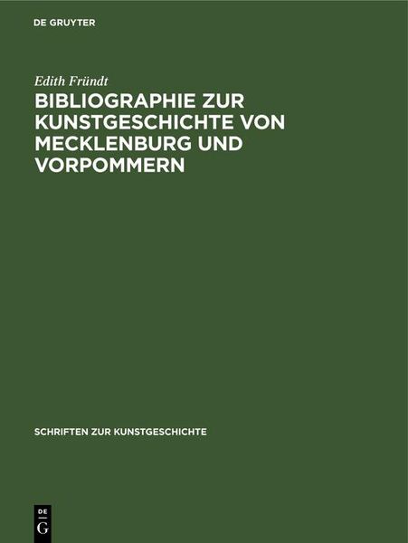 Produktbild: Bibliographie zur Kunstgeschichte von Mecklenburg und Vorpommern
