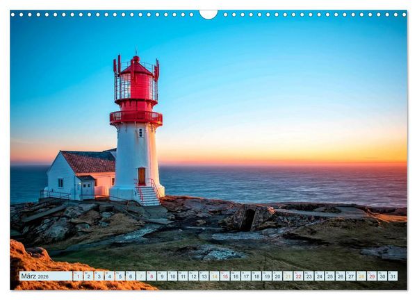 Produktbild: Leuchtt&uuml;rme - maritime Wegweiser (Wandkalender 2026 DIN A3 quer), CALVENDO Monatskalender